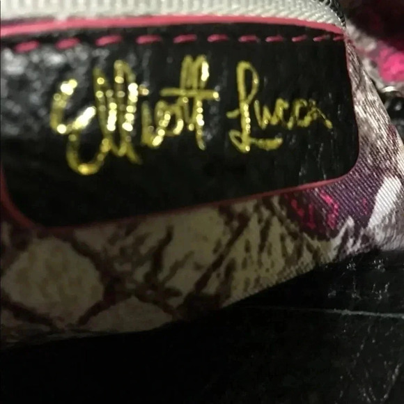 Elliott Lucca Black/ white leather handbag - Picture 5 of 8